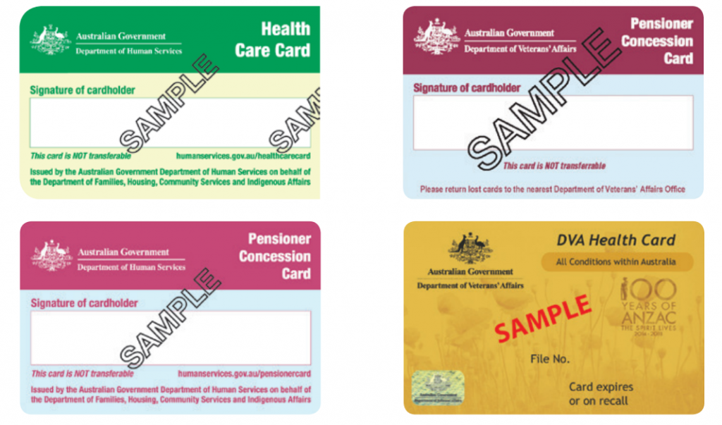 Concession Card Examples